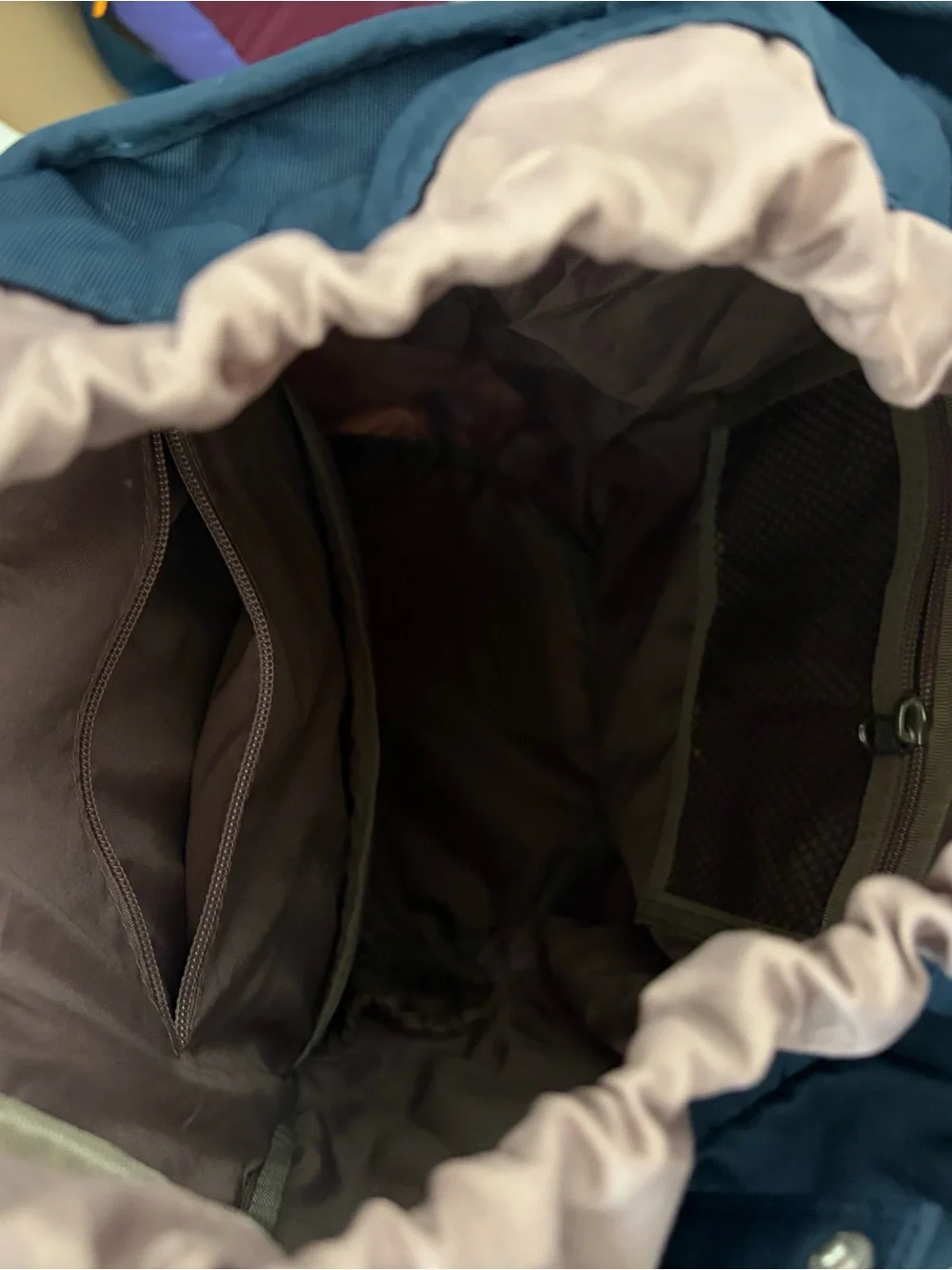 Doughnut Travel Backpack Navy with Tan Strap